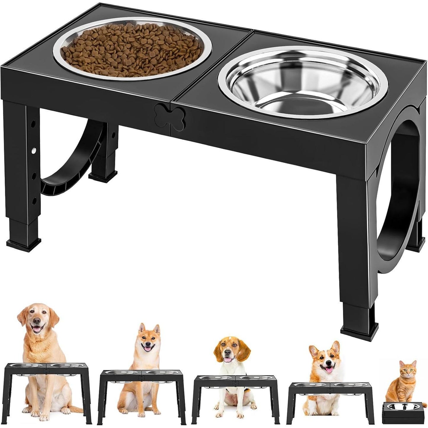 Xia Z Fashion Pet Products Black Dog Bowl Holder