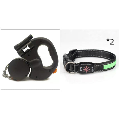 LED Luminous Nylon Mesh Pet Collar Type-c Charging Port Waterproof Dog